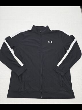 Under Armour Black Track Jacket with White Stripe